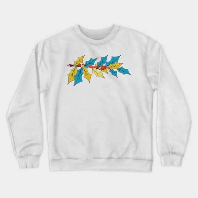 Holly Branch with Berries Crewneck Sweatshirt by SWON Design